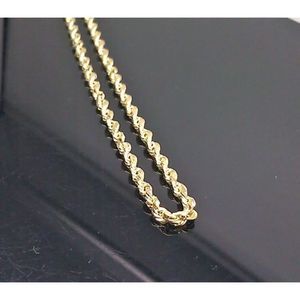 Real 10K Gold Women Mens Rope Chain 3MM 16” New